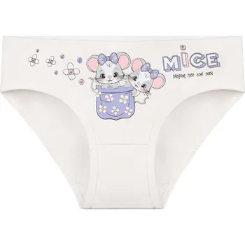 EVONA Dívčí kalhotky Myšky, smetanové Velikost: 98