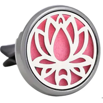 Vůně do auta Bez značky Kovový difuzér do auta s klipem – lotos + 10 filcových podložek