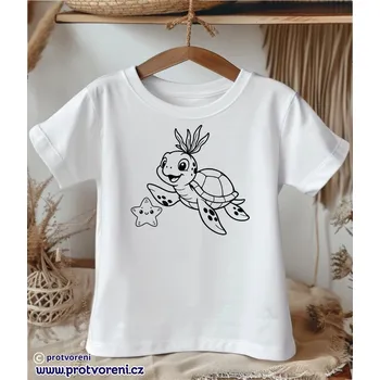 Dětská móda Tričko k vybarvení, dětské, ŽELVA S HVĚZDICÍ, 1 ks zvolte VELIKOST textilu ZDE:: 7/8 let Beagle