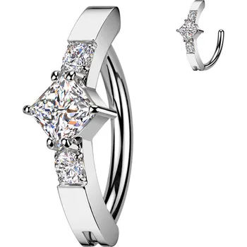 Piercing Šperky4U Piercing do pupíku se čtvercovým zirkonem - WP0093