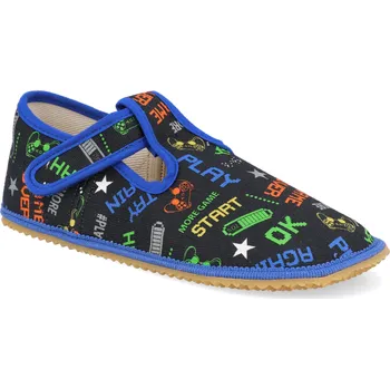 Dívčí obuv Barefoot dětské přezůvky Beda - Playful BFN Play černé Velikost: 33