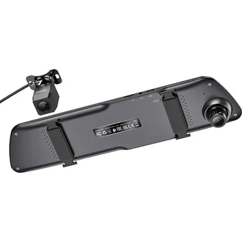 Kamera do auta Hoco Zrcátko s kamerou do auta s obrazovkou 4,5" + zadní kamera 1080P/30Fps Dv4 black