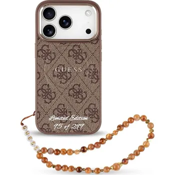 Náhradní kryt pro mobilní telefon Guess PU 4G MagSafe Strap Limited Edition 299 zadní kryt pro iPhone 17 Pro Brown