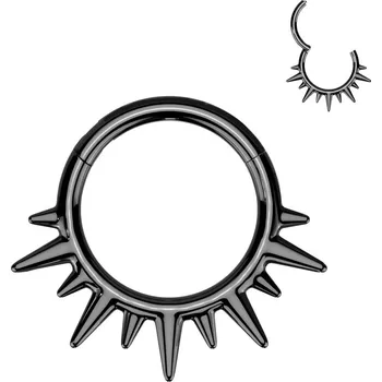 Piercing Šperky4U Černý ocelový kruh - helix / cartilage / septum piercing - SG125-K