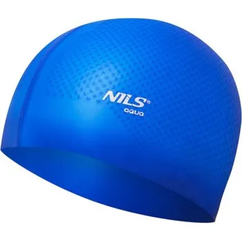 Plavecká čepice NILS Aqua Silikonová čepice NILS Aqua NQC Dots modrá