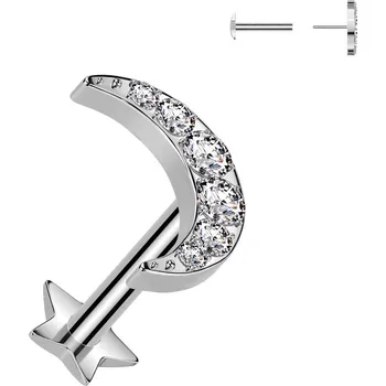 Piercing Šperky4U Piercing do brady - PUSH IN labreta TITAN, 1,2 x 8 mm - TIT1378