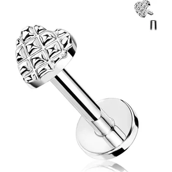 Piercing Šperky4U Labreta / cartilage piercing - srdíčko - LB0036ST-1208