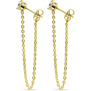 Náušnice Šperky4U Ocelové náušnice řetízkové zlacené - OPN1183-GD