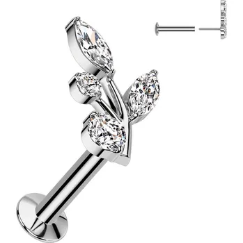 Piercing Šperky4U Piercing do brady s větvičkou - PUSH IN labreta - LB1138