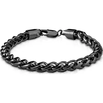 Náramek Šperky4U Pánský ocelový náramek černý - OPA1008-K