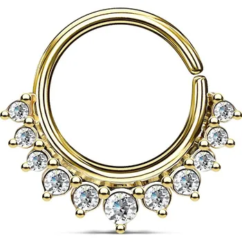 Piercing Šperky4U Septum piercing do nosu/ucha kruh s čirými zirkony - N01171-GD