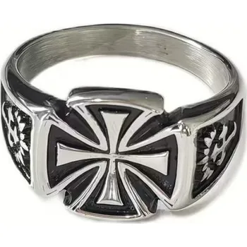 Prsten Prstýnek kříž (ocelový) 10 (Prsten kříž)