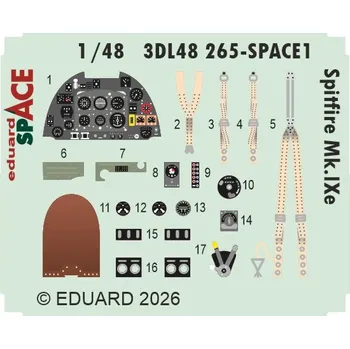 Plastikový model Eduard 1/48 Spitfire Mk.IXe SPACE (AIRFIX)
