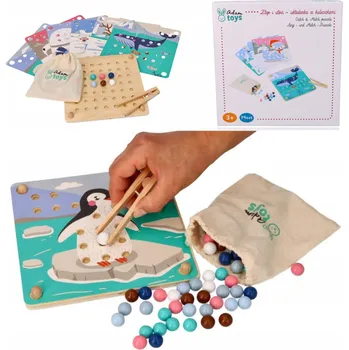 Dřevěná hračka UKŁADANKA DREWNIANA Z KUKAMI HRAČKA VZDĚLÁVACÍ MONTESSORI HRAČKA ZE DŘEVA