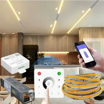 LED páska LED pásek 5m COB Teplá bílá DIGITÁLNÍ 24V 576 LED/m VÝKONNÝ Magic Pixel WS2811 EFEKT TEKOUCÍHO SVĚTLA