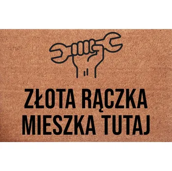 Rohožka Kokosová rohožka ke dveřím - Tady bydlí Zlaté ručičky Dárek