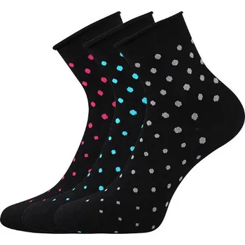 Dámská móda 3PACK dámské ponožky Lonka - Flagran mix A, černá Barva: Černá, Velikost: 35-38