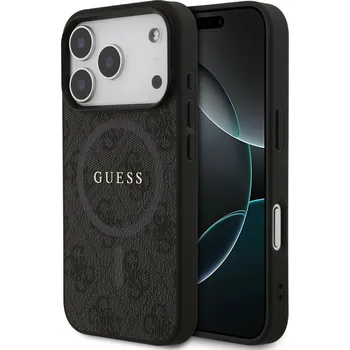 Náhradní kryt pro mobilní telefon Guess PU Leather 4G Colored Ring MagSafe zadní kryt pro iPhone 17 Pro Black