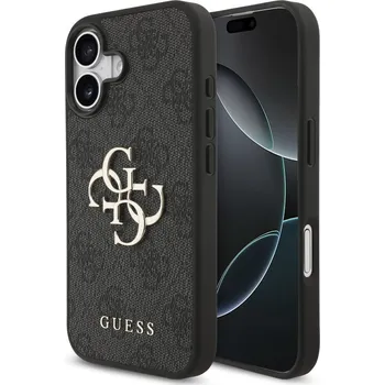 Náhradní kryt pro mobilní telefon Guess PU 4G Metal Logo zadní kryt pro iPhone 17 Grey