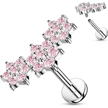 Piercing Šperky4U Piercing do brady s kytičkami 1,2 x 6 mm - LB1102P-1206