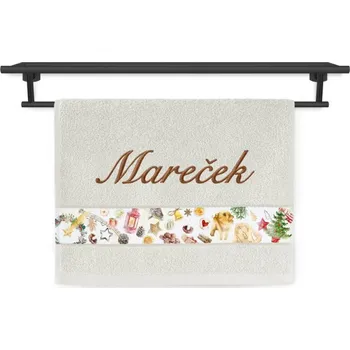Ručník Malý ručník se jménem NA PŘÁNÍ 30x50 Tradice českých vánoc jasmínový