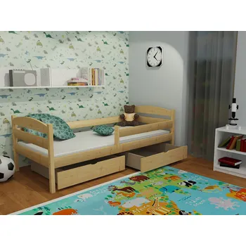 Dětská postel Max-i Dětská postel ANNITTI PINE se zábranou včetně roštu a zásuvek Zvolte rozměr:: 80 x 180 cm, Zvolte barvu:: barva černá