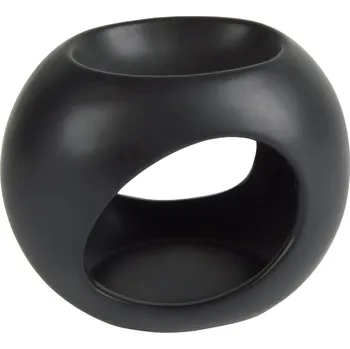 Svícen Homea Aromalampa na čajovou svíčku a vosk, 11 x 13 cm, černá