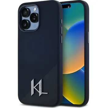 Kryt Karl Lagerfeld iPhone 15 Pro s MagSafe Klhmp15Lscmkmpck (Silicone Initial Metal Logo) Black