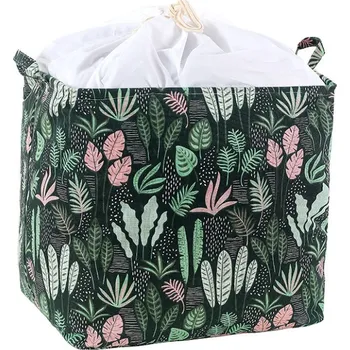 Koš na prádlo Koš na hračky a prádlo se šňůrkou FLOWERS 50x40x50 cm