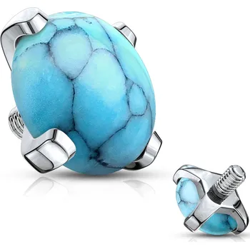 Piercing Šperky4U Náhradní kamínek opál k labretě, průměr 4 mm - ND014-04TQ