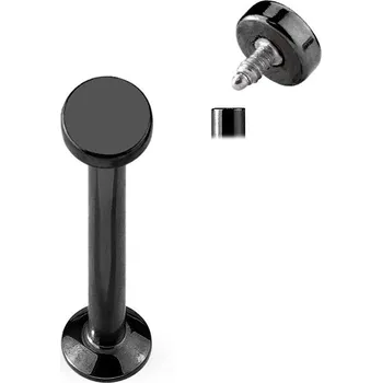 Piercing Šperky4U Černý piercing do brady - labreta 1,2 x 6 mm, kolečko 4 mm - LB1029K-12064