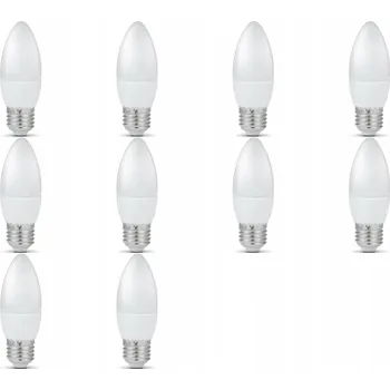 Žárovka LED žárovka svíčka 3W Velký závit E27 Studená bílá 6500K 270lm 10 ks