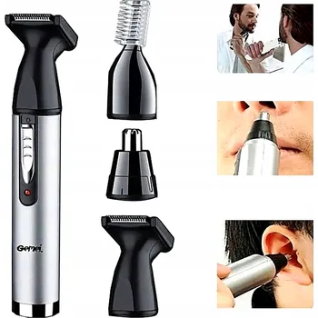 Strojek na vlasy Zastřihovač chloupků v nose Geemy 3v1 - na nos, uši a vousy