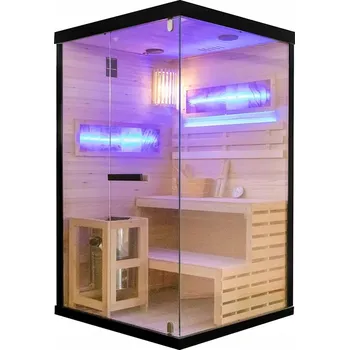 Sauna FINSKÁ SAUNA VYSOKOTEPLOTNÍ S KAMNY LARK1/HARVIA 3,5KW PRO 1-2 OSOBY 120x120CM