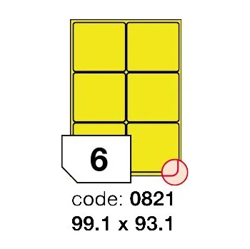 Samolepící etiketa Samolepící etikety Rayfilm Office 99,1x93,1 mm 100 archů, matně žlutá, R0121.0821