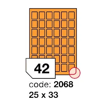 Speciální papír Samolepící etikety Rayfilm Office 25x33 mm 100 archů, fluo oranžová, R0133.2068