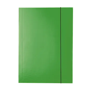 Lesklé kartonové desky Esselte A4, 3 chlopně, gumička, zelená
