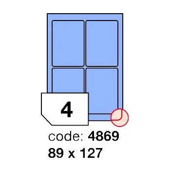 Speciální papír Samolepící etikety Rayfilm Office 89x127 mm 100 archů, matně modrá, R0123.4869