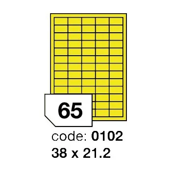 Kancelářské potřeby Samolepící etikety Rayfilm Office 38x21,2 mm 100 archů, fluo žlutá, R0131.0102