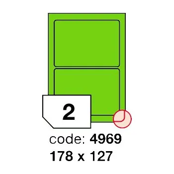 Kancelářské potřeby Samolepící etikety Rayfilm Office 178x127 mm 100 archů, fluo zelená, R0130.4969