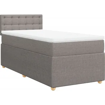 Postel Kontinentální postel taupe 200x90x100,5 cm s matrací a topperem