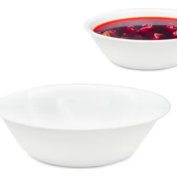 SALÁTOVÁ MÍSA BÍLÁ OPAL HLUBOKÁ MISKA 17CM MISKA KULATÁ TALÍŘ NA POLÉVKU