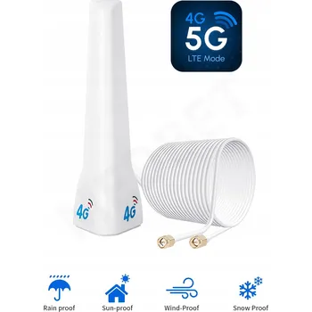 WiFi anténa 19 dBi SILNÁ VŠESMĚROVÁ ANTÉNA GSM LTE 3G 4G 5G Wi-Fi DVOJITÝ KONEKTOR 2 x SMA