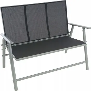 Zahradní lavice Hliníková zahradní lavička pro 2 osoby, 119 cm, šedá