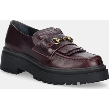 Dámské polobotky Kožené mokasíny Nokwol Perry Burgundy Leather Perry.Burgundy.Leather burgundské 83X, EUR 37
