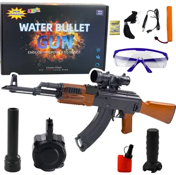 Dětská zbraň LEAN Toys AK puška na vodní kuličky, hydrogel, mířidla, doplňky, brýle, 96 cm