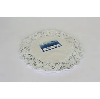 Jednorázové nádobí Dortová krajka bílá 28 cm 100 ks