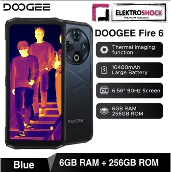 Mobilní telefon DOOGEE Fire 6 Rozbaleno, komplet balení, zánovní stav: Pouze vyzkoušeno, rozbaleno, komplet balení, zánovní stav + Voucher na prodlouženou záruku 36 měsíců a garanci výměny zboží v případě poruchy