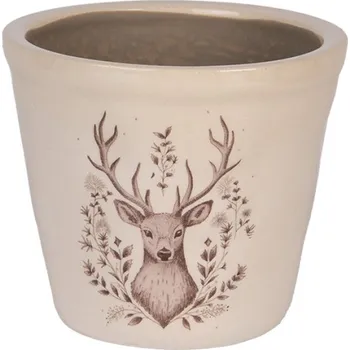 Obal na květináč Keramický květináč s motivem jelena Gentle Wilderness S – 12x11 cm