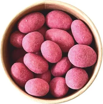 Mandle v bílé čokoládě a malinovém prášku 100g